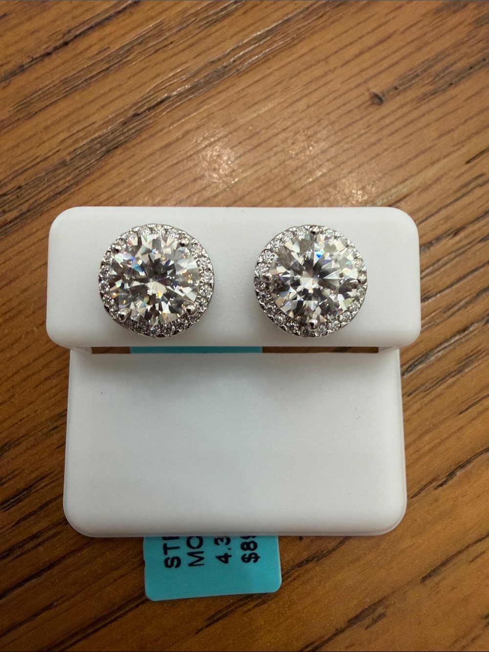 Moissanite Halo Stud Earrings in 925 Sterling Silver
